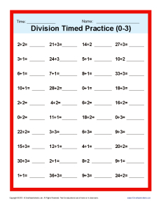 Timed Division 0-3