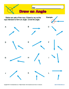 Draw an Angle | 4th Grade Geometry Worksheets