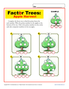 Factor Tree Worksheet