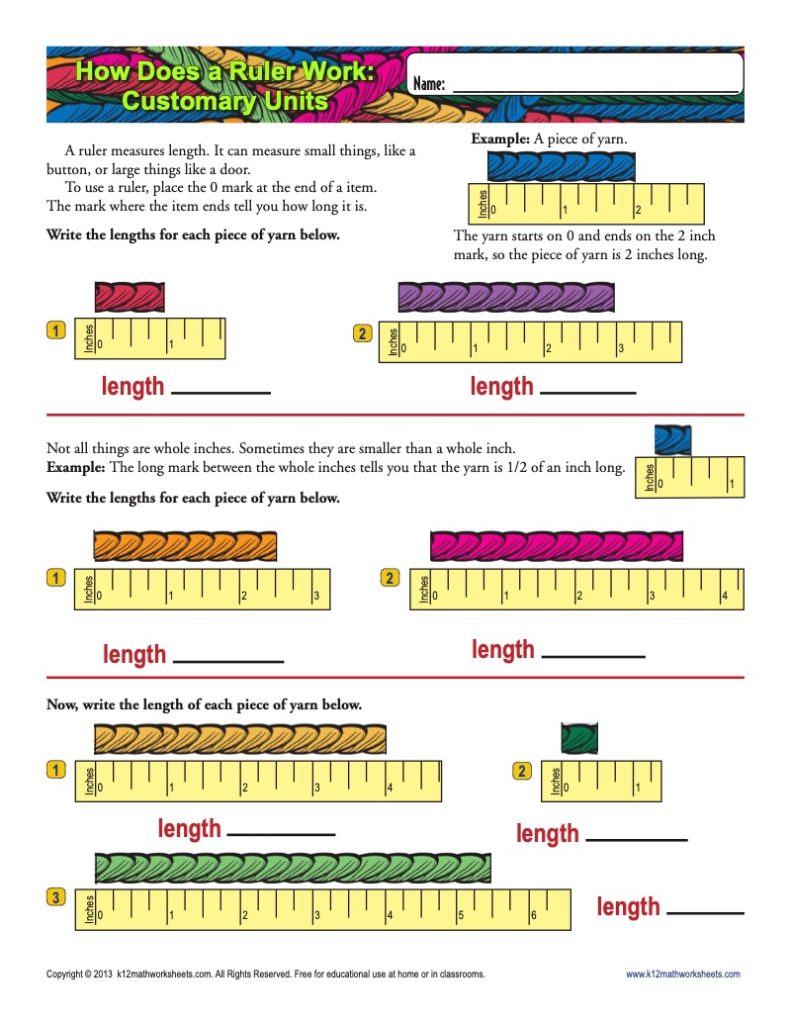 How Does a Ruler Work? Customary unit Worksheet