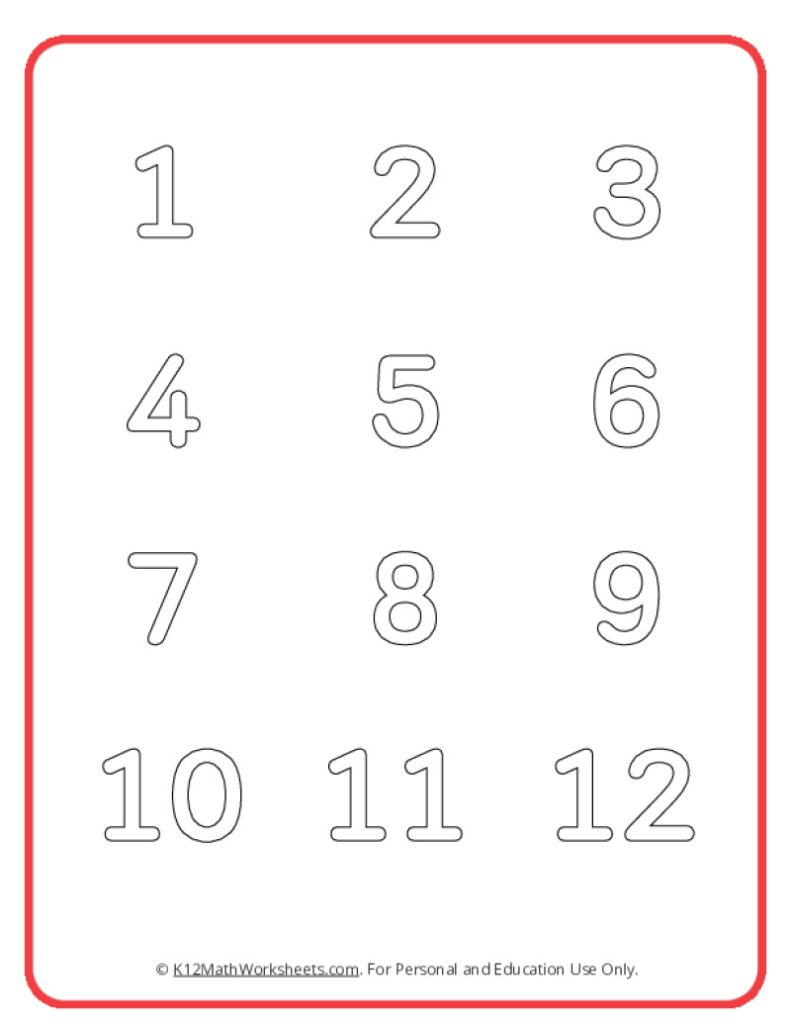 Bubble Numbers 1-12