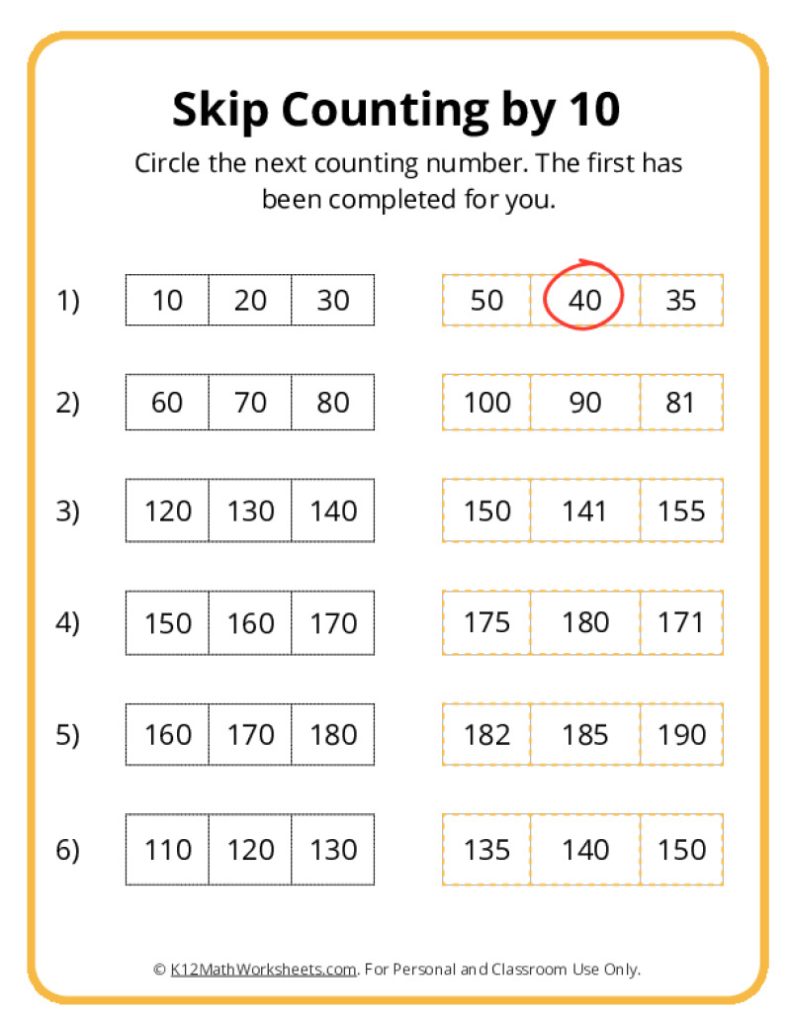 Skip Counting by 10