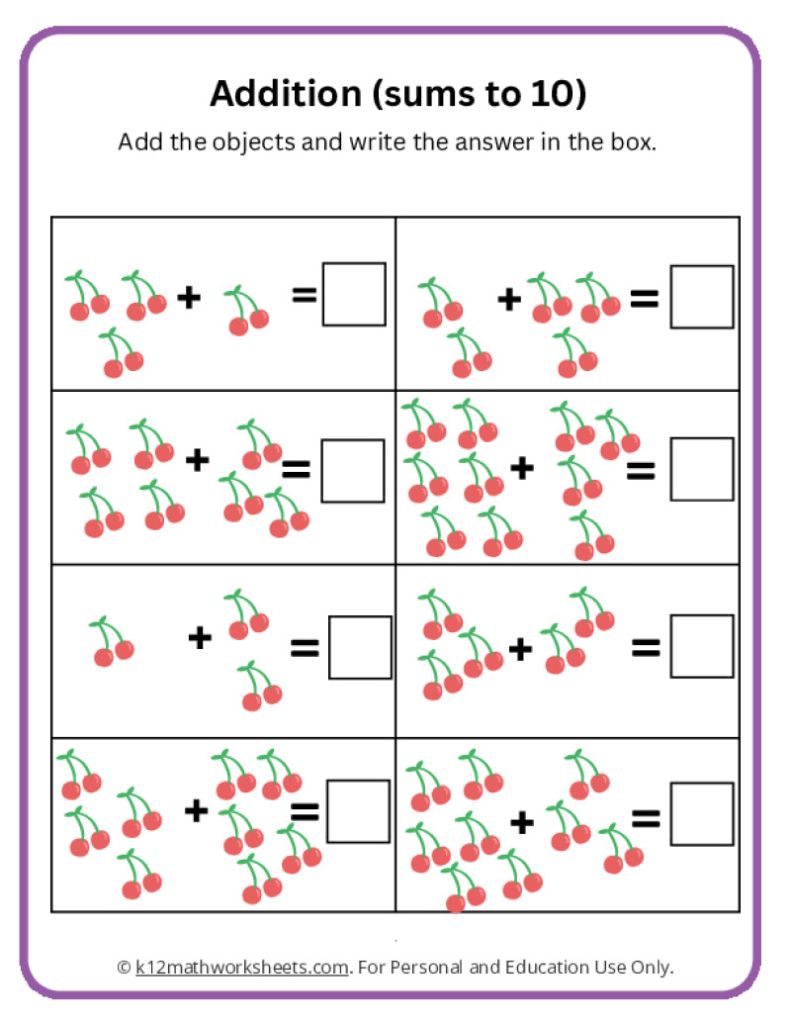 Adding with Objects - Kindergarten