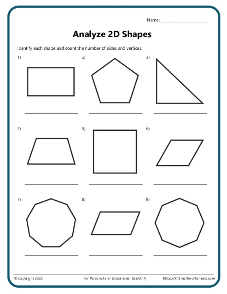 Educational Math Resource: Analyze the 2D Shapes