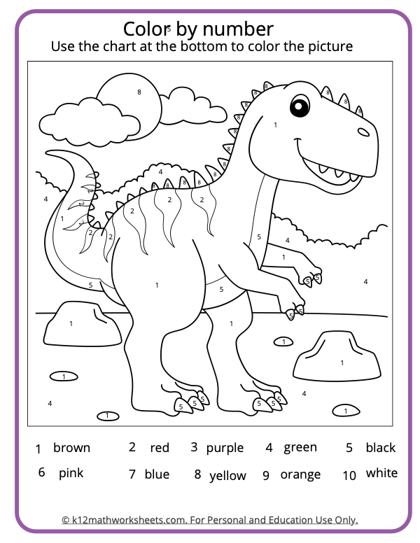 Color by Number Worksheet