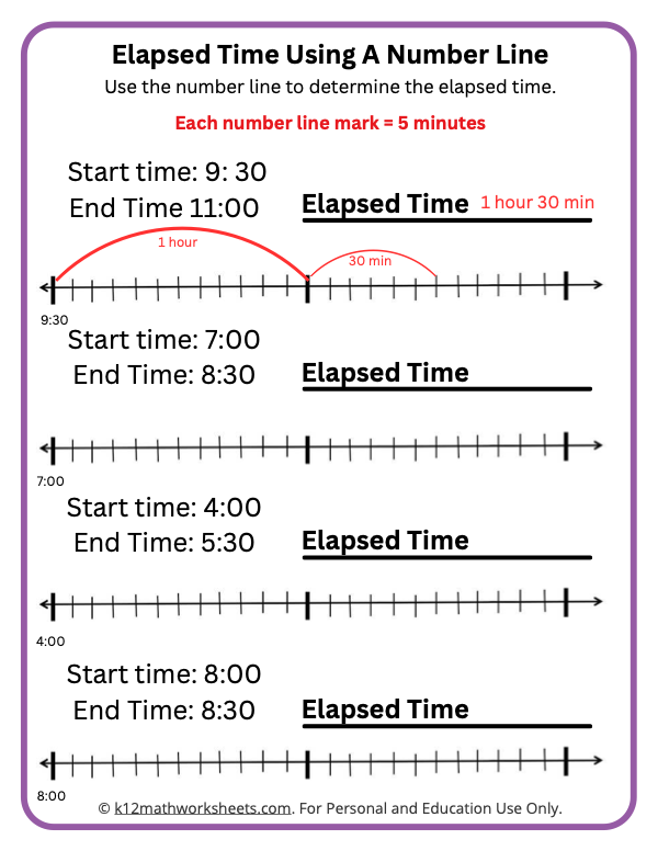 Elapsed Time Worksheet