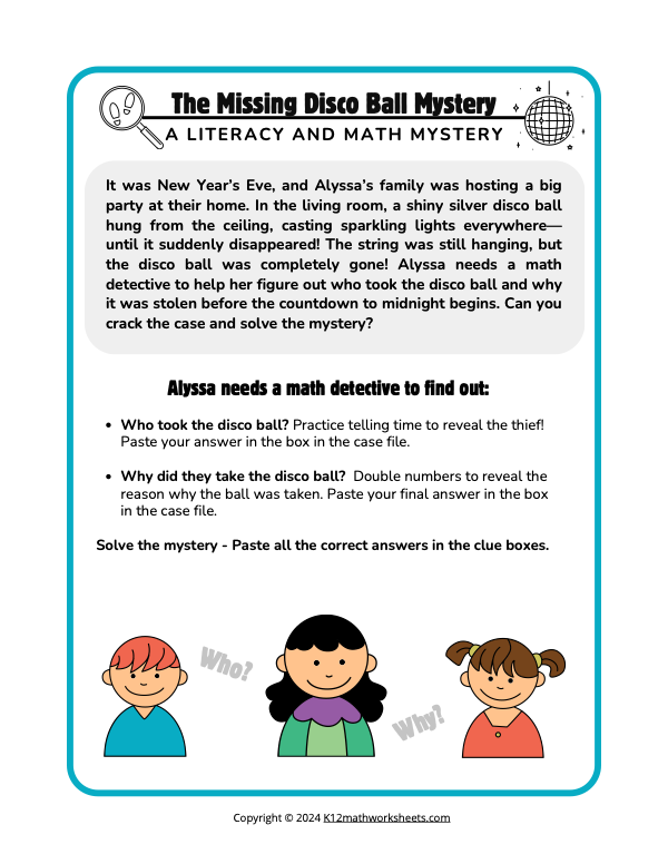 Math Mystery Worksheet
